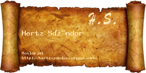 Hertz Sándor névjegykártya